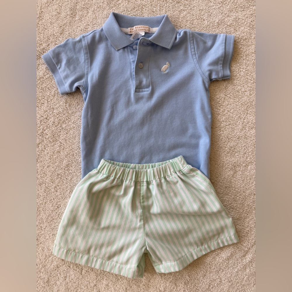 The Beaufort Bonnet Company Prim & Proper Polo in Periwinkle Blue Size 2T - Picture 8 of 8